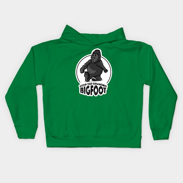 Stop Fat-Shaming Bigfoot Kids Hoodie by Aint It Scary